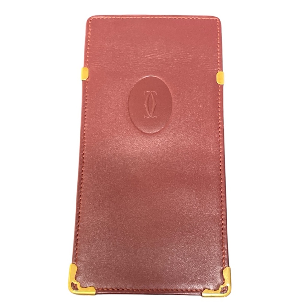 Cartier Paris Bordeaux Burgundy Leather Soft Glasses Case